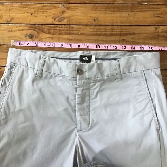 H&m grey cotton pants button fly 34 - Picture 9 of 12